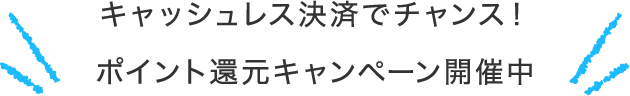 キャッシュレス決済でチャンス！ポイント還元キャンペーン開催中